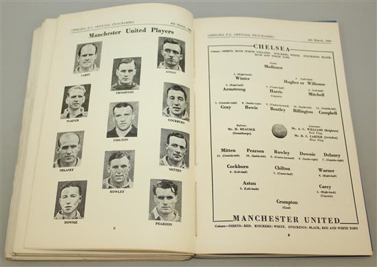 Thirty two 1948-1950 Chelsea Football Club programmes,